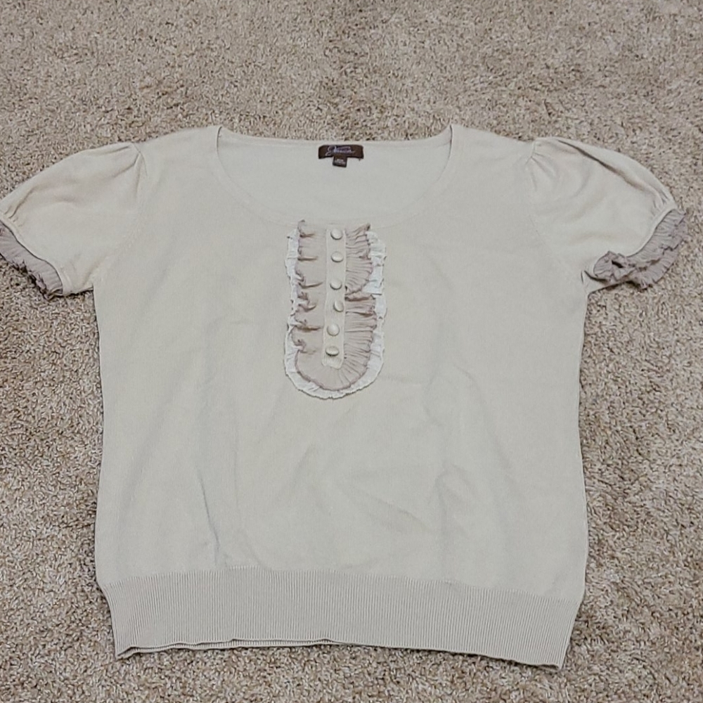 Jessica beige short sleeve top